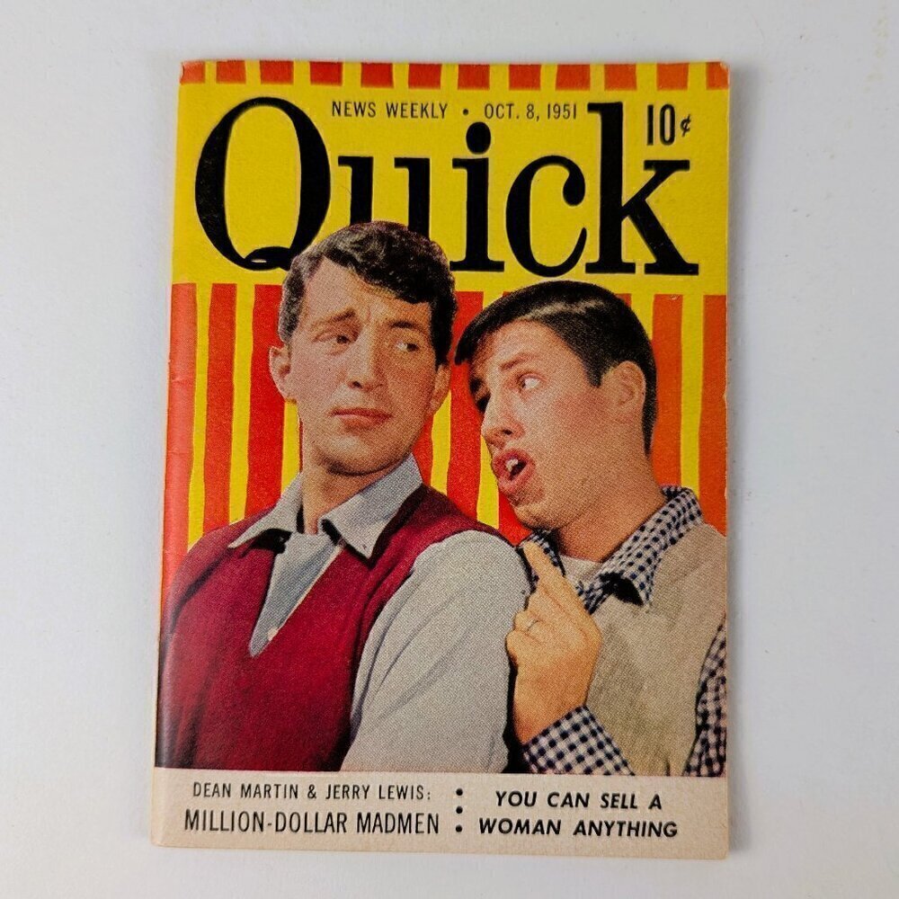 Vintage 1951 Quick Magazine w/ Martin & Lewis